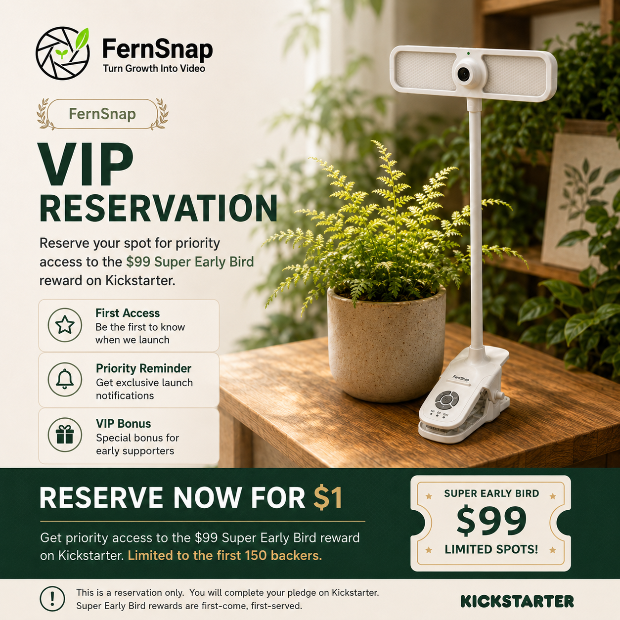 Fernsnap- Time-lapse grow light reservation